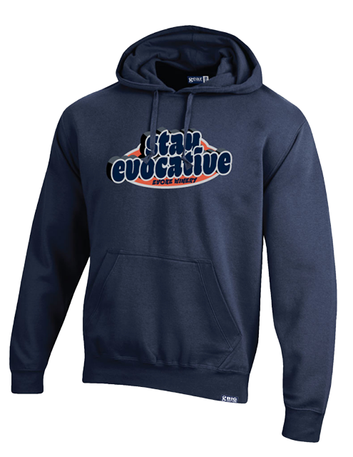 Stay Evocative navy hoodie